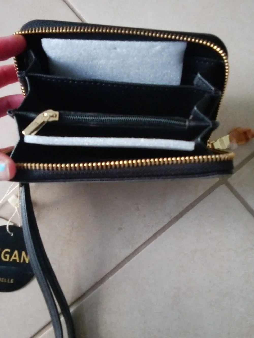 Vegan Black Geometric Wallet